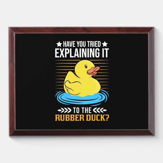 Explain It To The Rubber Duck Award Plaque (Horizontal)