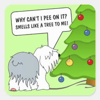 Explain the meaning of Christmas to your dog now! Square Sticker