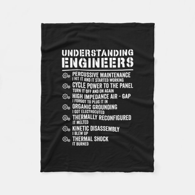 Explained Understanding Engineers Mechanical Fleece Blanket (Front)