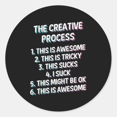 Explanation About The Creative Process Classic Round Sticker