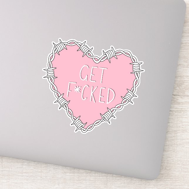 Explicit Barbed Wire Heart Sticker (Detail)