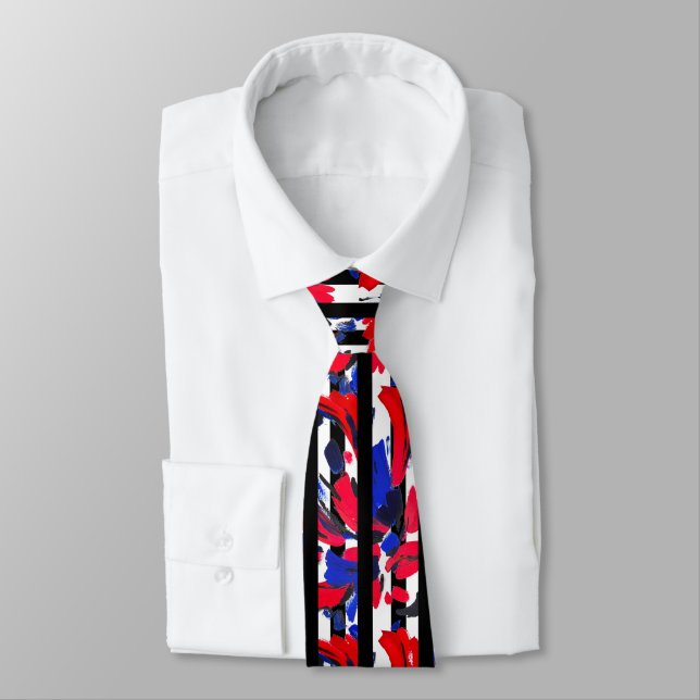 Exploded flower neck tie (Tied)