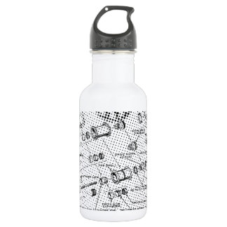 Exploded Hub Diagram (black/white) Water Bottle