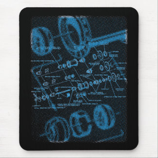 Exploded Hub Diagram (blue on dark) Mouse Pad