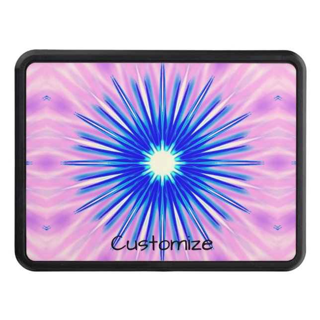 Exploding blue star cover Thunder_Cove Hitch Cover (Front)