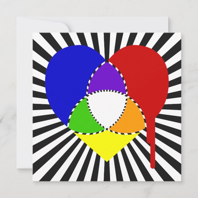 exploding color chart heart invitation (Front)