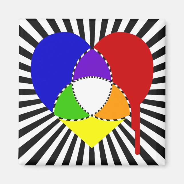exploding color chart heart magnet (Front)