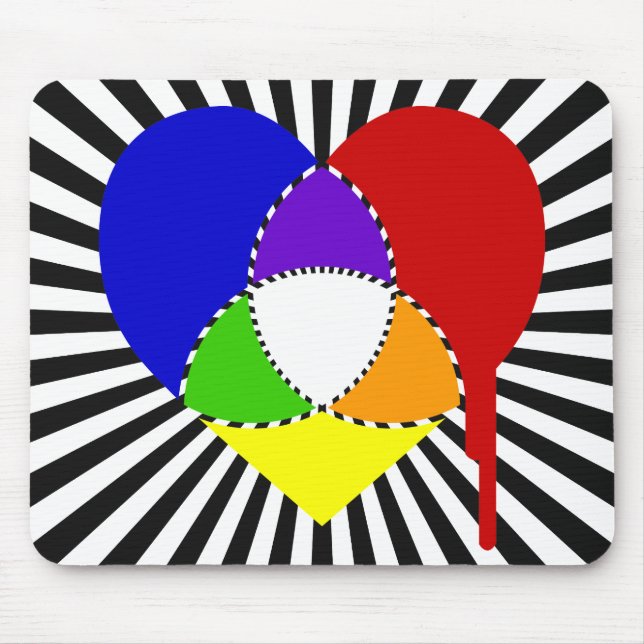 exploding color chart heart mouse pad (Front)