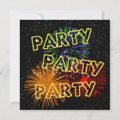 Exploding fireworks party invitation