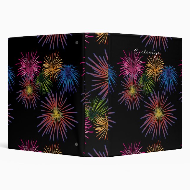 Exploding Fireworks Thunder_Cove 3 Ring Binder (Background)