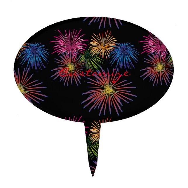 Exploding Fireworks Thunder_Cove Cake Topper (Front)