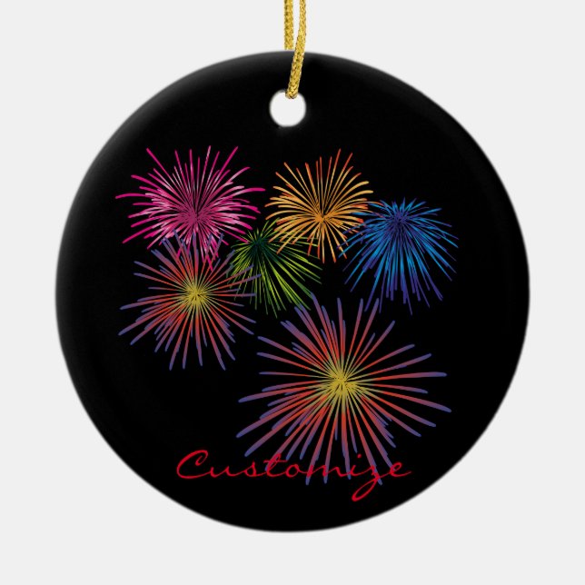 Exploding Fireworks Thunder_Cove Ceramic Ornament (Front)