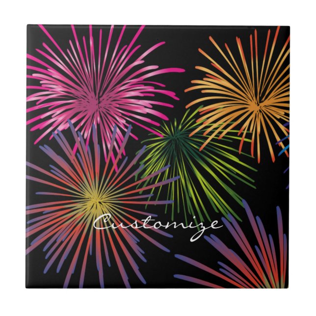 Exploding Fireworks Thunder_Cove Ceramic Tile (Front)