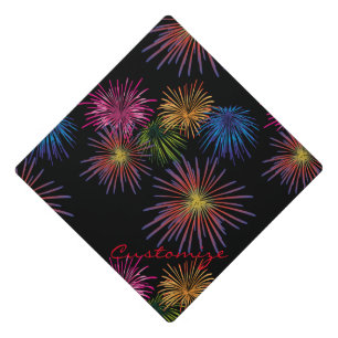 Exploding Fireworks Thunder_Cove Graduation Cap Topper