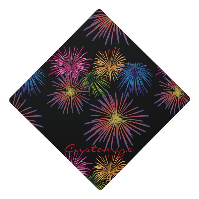 Exploding Fireworks Thunder_Cove Graduation Cap Topper (Front)