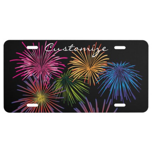 Exploding Fireworks Thunder_Cove License Plate