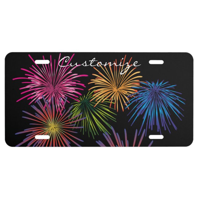 Exploding Fireworks Thunder_Cove License Plate (Front)