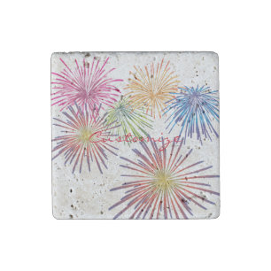 Exploding Fireworks Thunder_Cove Stone Magnet
