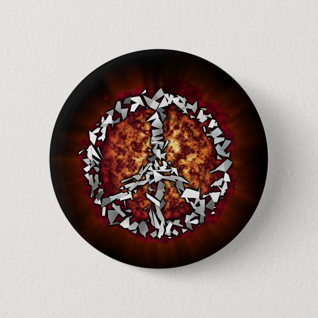 Exploding Peace Sign Button (Front)