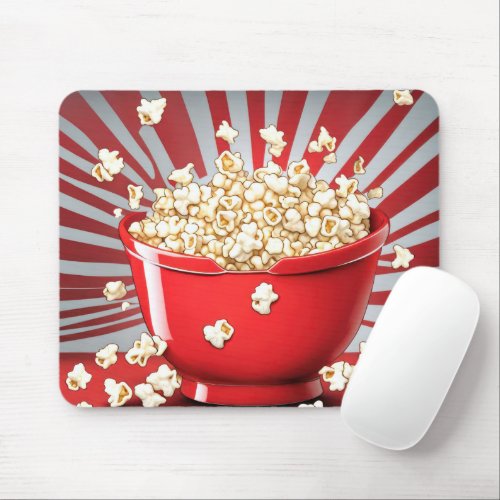 Exploding Popcorn Bowl Mouse Pad