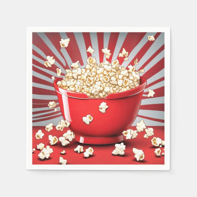 Exploding Popcorn Bowl Napkins (Front)