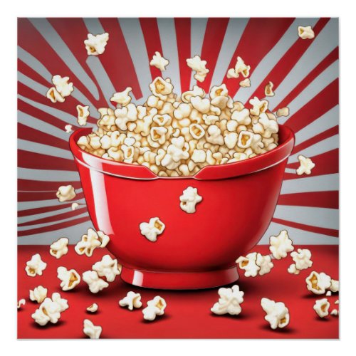 Exploding Popcorn Bowl Poster