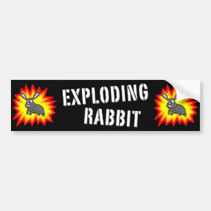 Exploding Rabbit Bumper Sticker