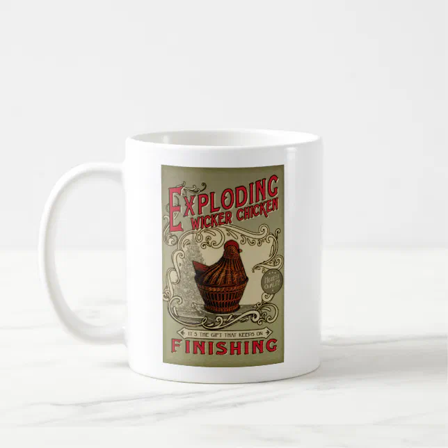 Exploding Wicker Chicken Finishing School Coffee Mug | Zazzle