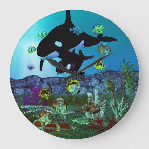 Exploration 3D Aquarium ORCA Large Clock