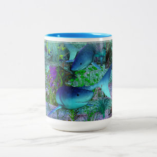 Exploration 3D Sharks Two-Tone Coffee Mug