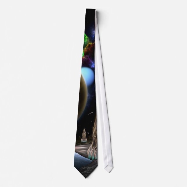 Exploration Of Space Fractal Art Neck Tie (Front)