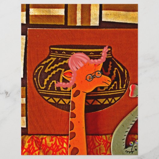 Explore African Wonder: Giraffe Art in Marvin Hat (Front)