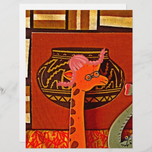 Explore African Wonder: Giraffe Art in Marvin Hat (Front/Back)