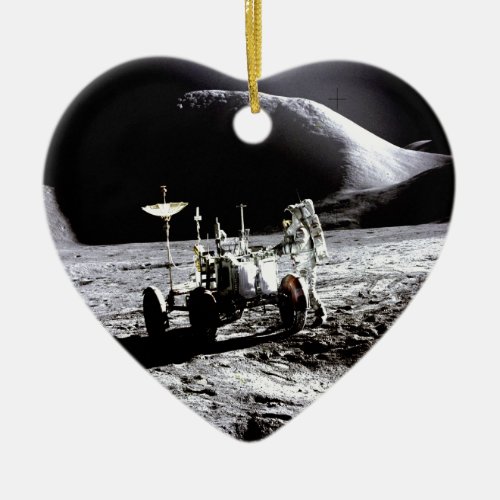 Explore and success moon rover astronaut nasa ceramic ornament