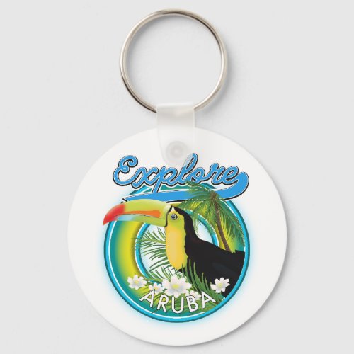 Explore Aruba travel logo Keychain