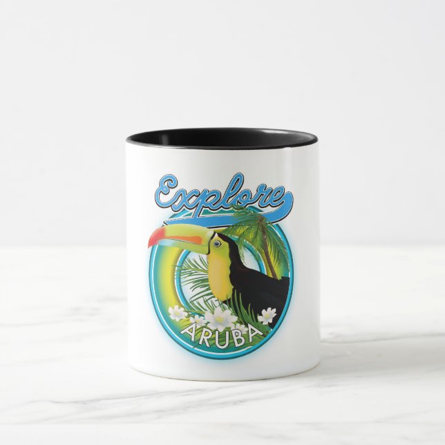 Explore Aruba travel logo Mug (Center)