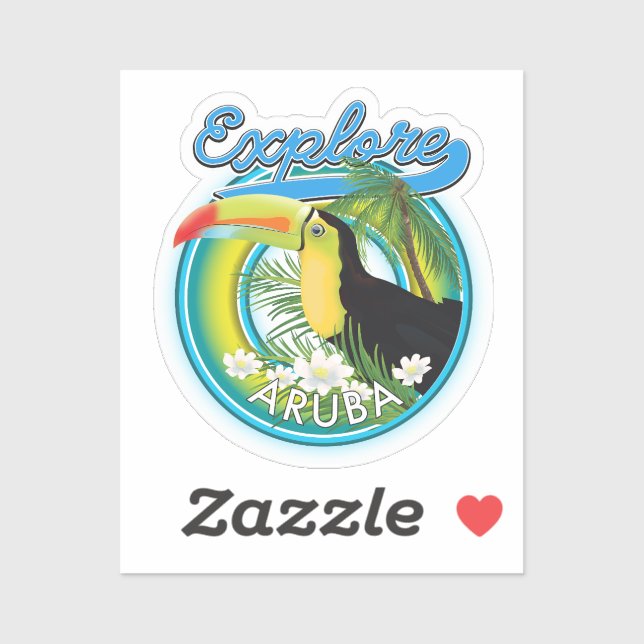 Explore Aruba travel logo Patch Sticker (Sheet)