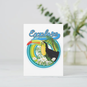 Explore Aruba travel logo Postcard
