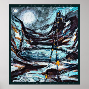 Explore Beyond a fantasy art with a castle Poster