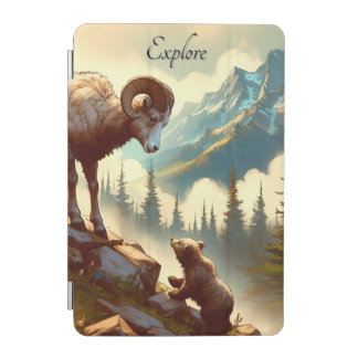 Explore Bighorn Sheep Grizzly Cub Mountain iPad Mini Cover