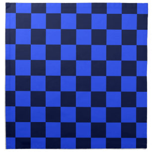 Explore Bold Blue and Black Checkered Design Cloth Napkin