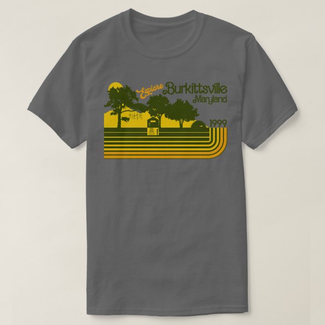 Explore Burkittsville Blair Witch Retro Stripe T-Shirt (Design Front)