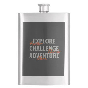 Explore Challenge Adventure Quote Motivational Ins Flask