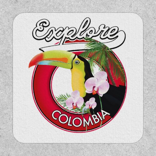 Explore Colombia retro logo Button Patch