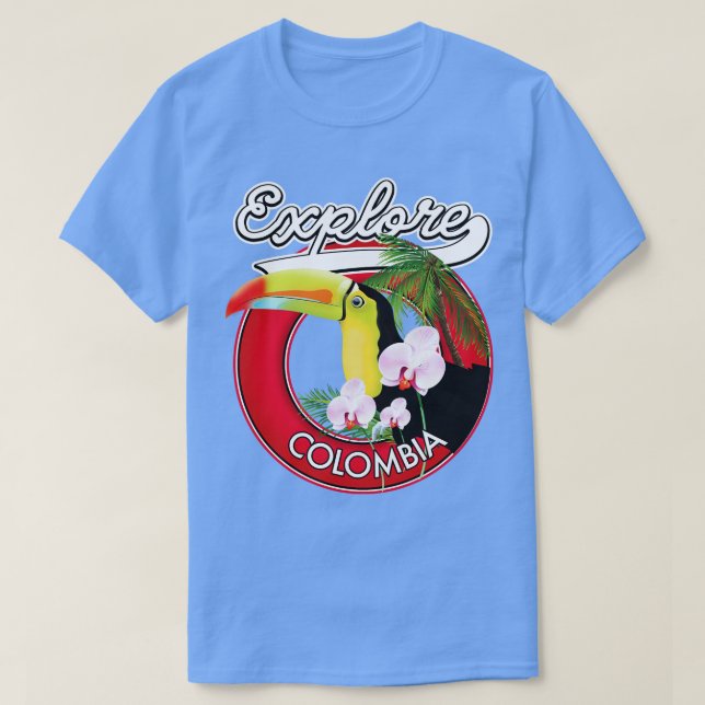 Explore Colombia retro T-Shirt (Design Front)