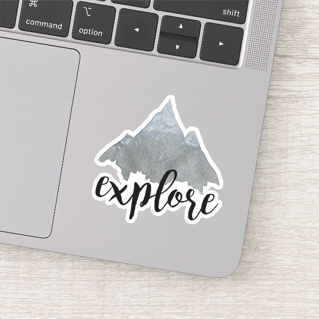 Explore | Cool Hand Lettered Outdoorsy Quote Sticker (Detail)