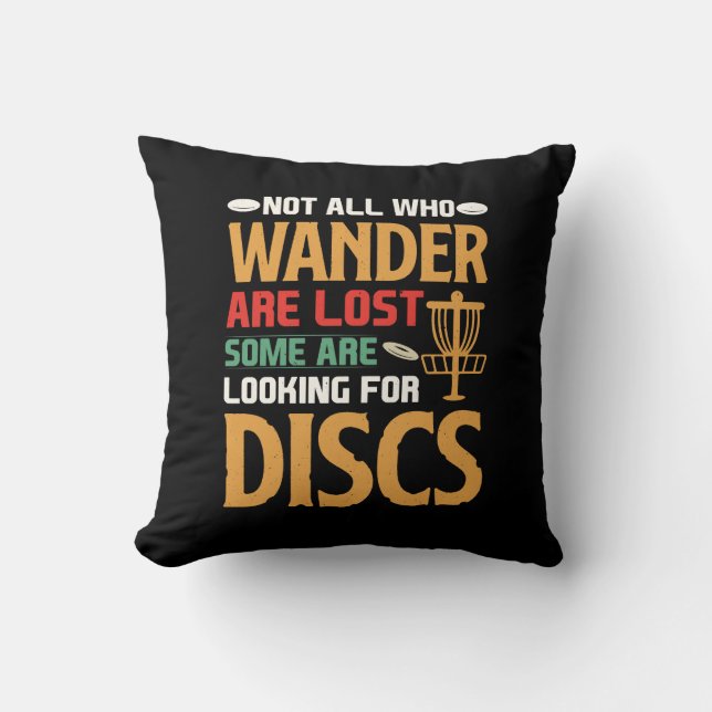Explore Course and Unleash Your Inner Disc Golf Throw Pillow (Front)