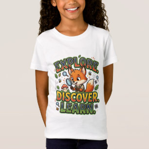 Explore Discover Learn Cute Fox T-Shirt   Kids 
