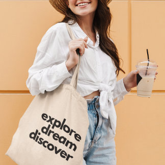 Explore Dream Discover Adventurous Traveler Gift Tote Bag