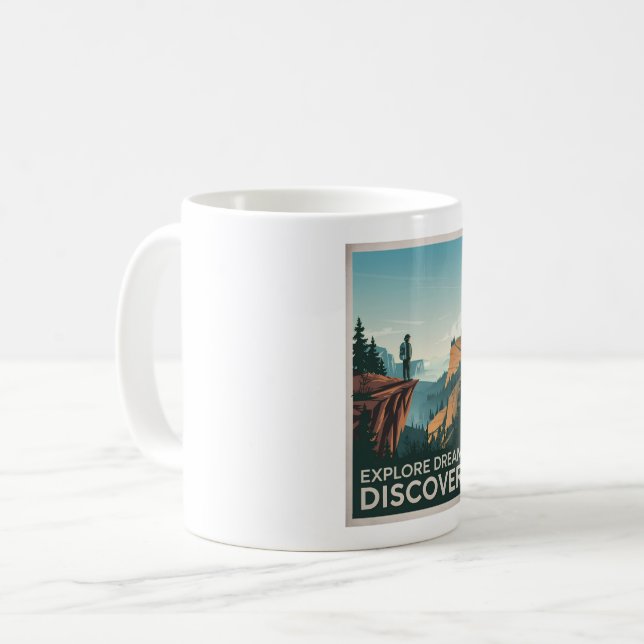Explore dream discover coffee mug (Front Left)